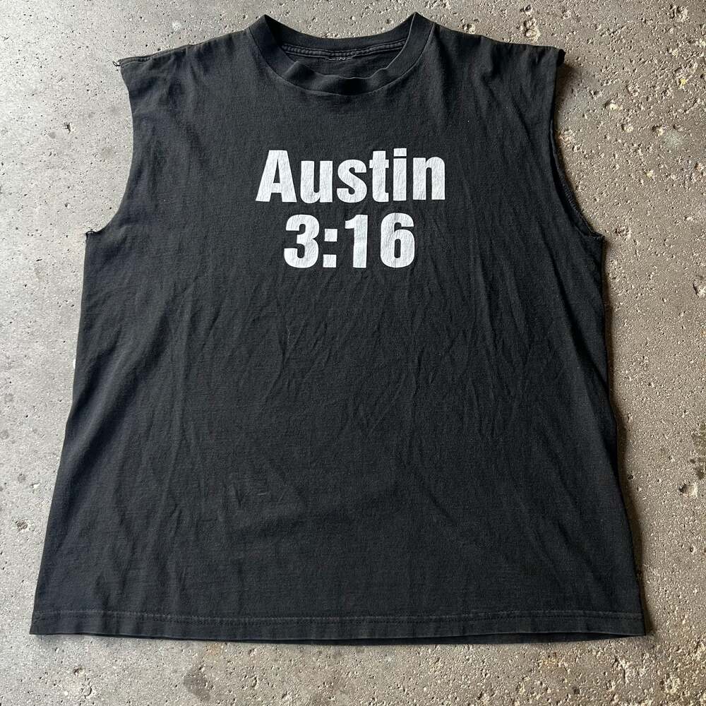 Vintage 90s WWF Stone Cold Steve Austin 3:16 Skull Sleeveless T-Shirt